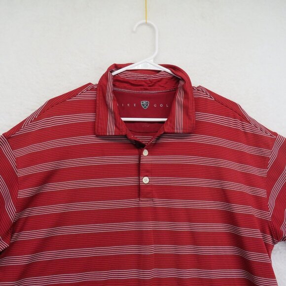 Nike Golf Polo Shirt Mens XL Striped Performance Stretch Swoosh - Picture 2 of 11